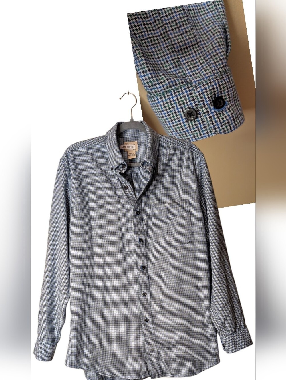 LL Bean Wicked Good Flannel Shirt Houndstooth men's size Medium item 298276